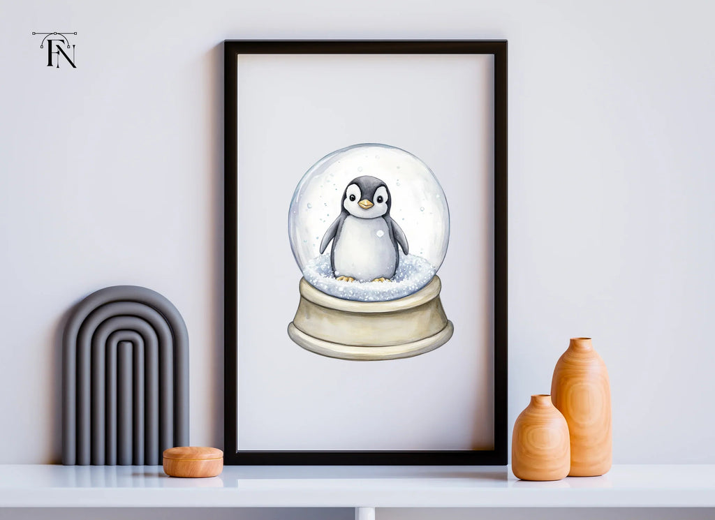 Penguin Snow Globe Duo Clipart Bundle