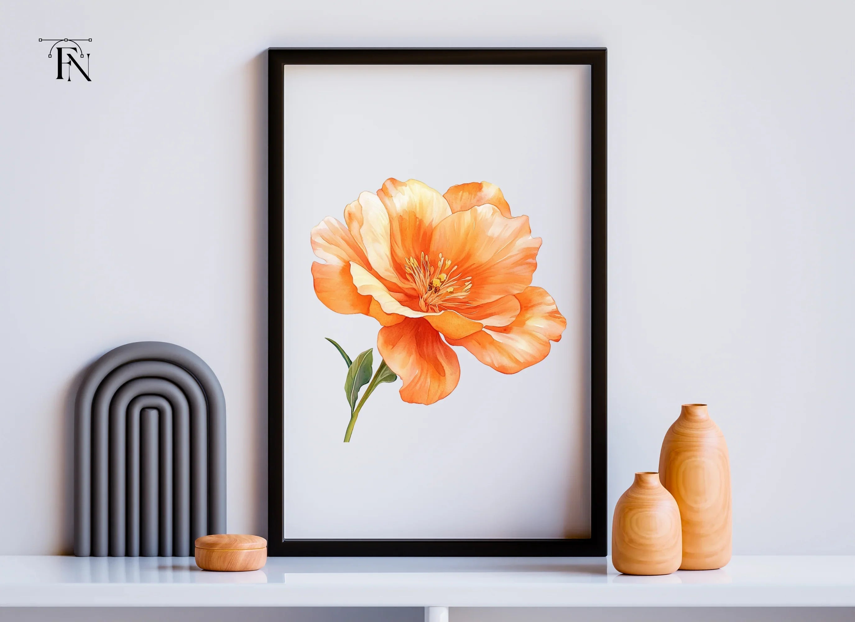 Vibrant Orange Flower Clipart Bundle