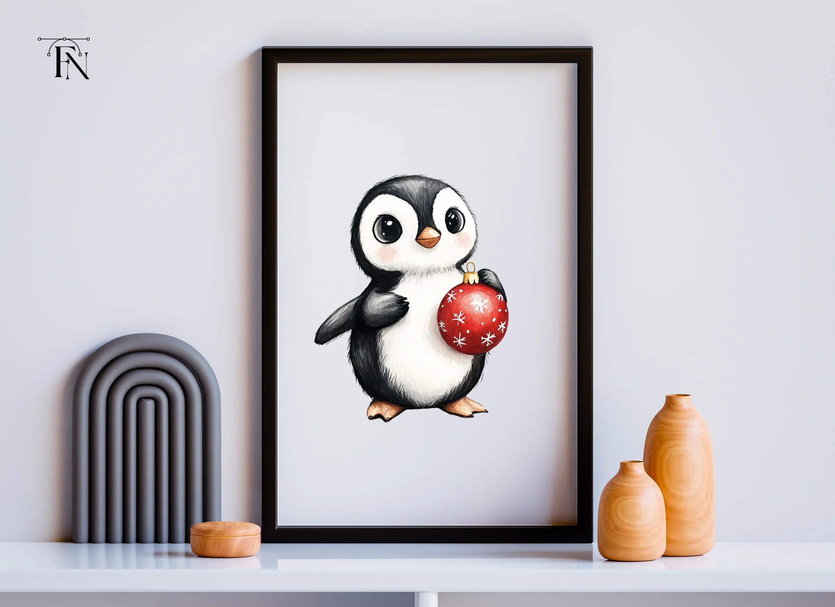 Cute Christmas Penguin Clipart Bundle