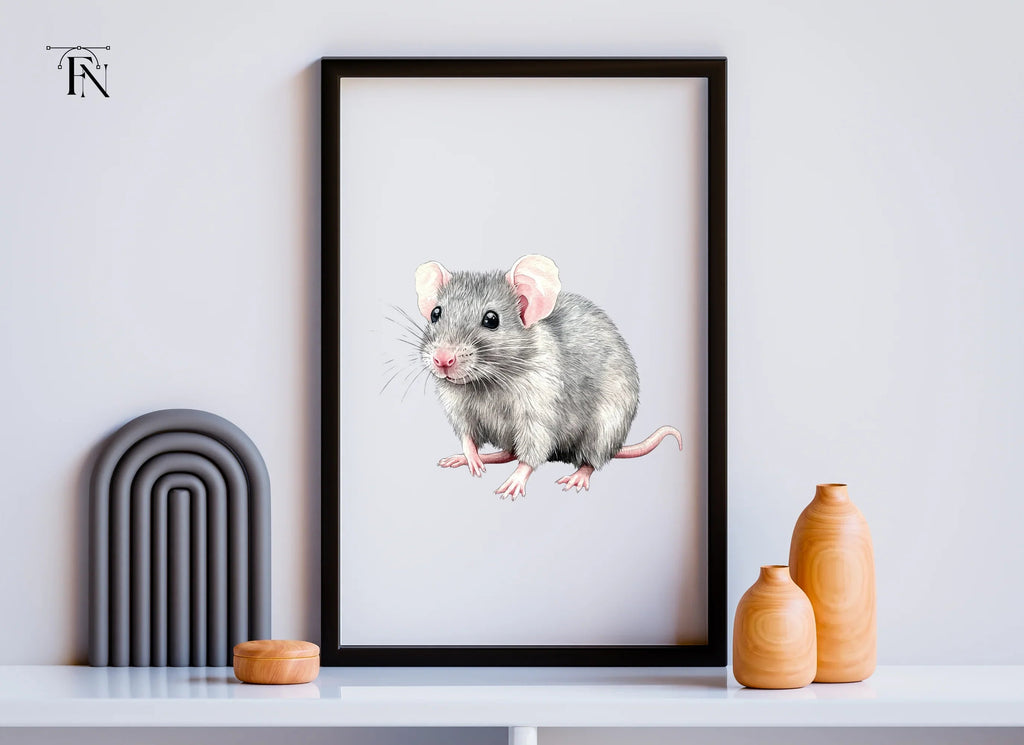 Cute Grey Mouse Clipart Bundle