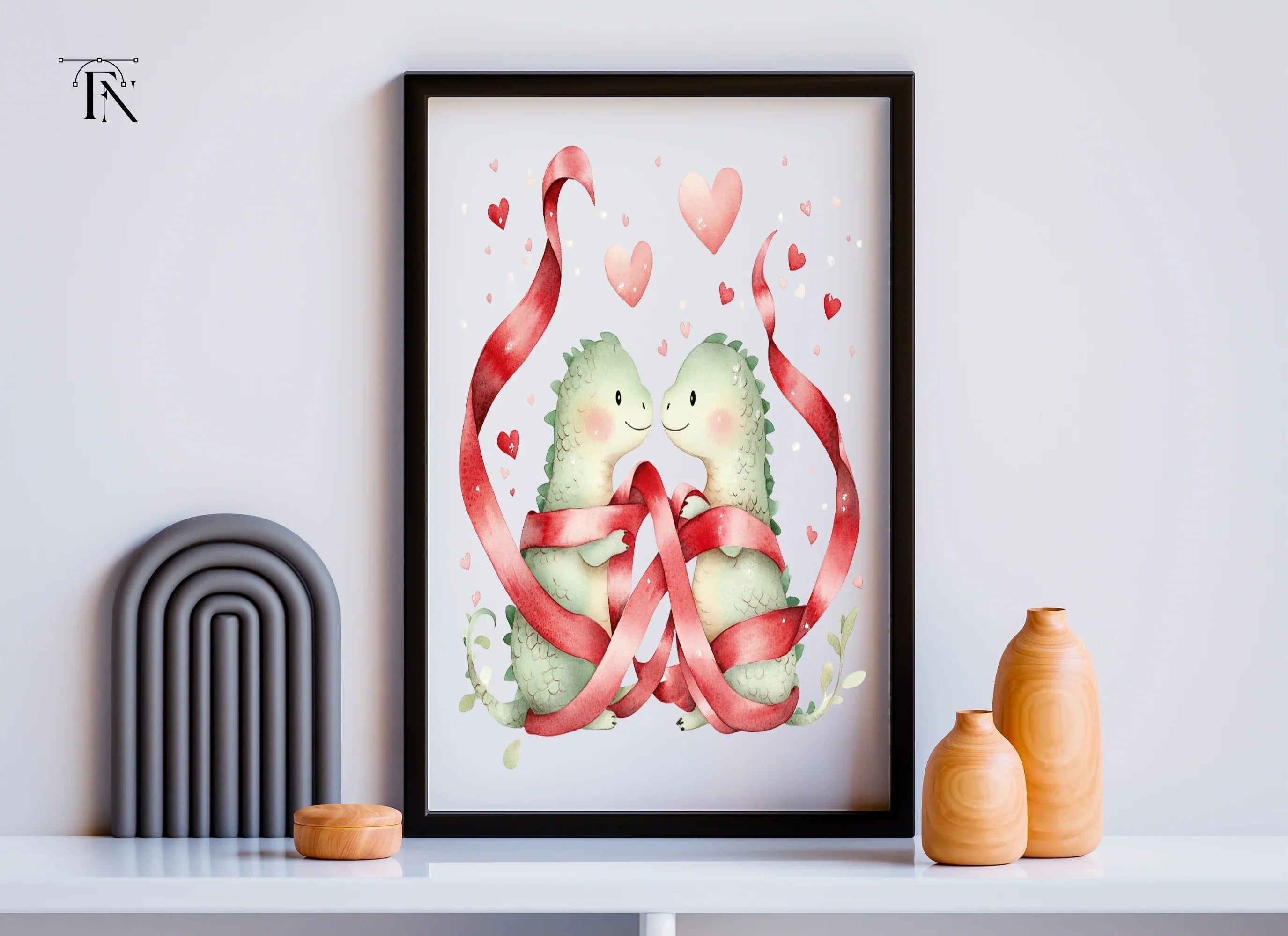 Cute Dragon Couple Valentine Clipart Bundle