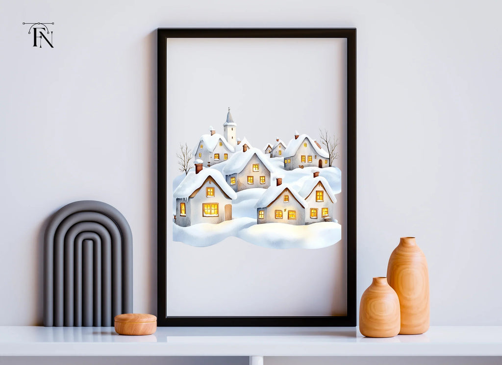 Winter Village Clipart Bundle