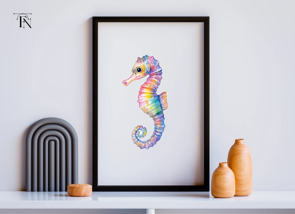 Rainbow Seahorse Clipart Bundle
