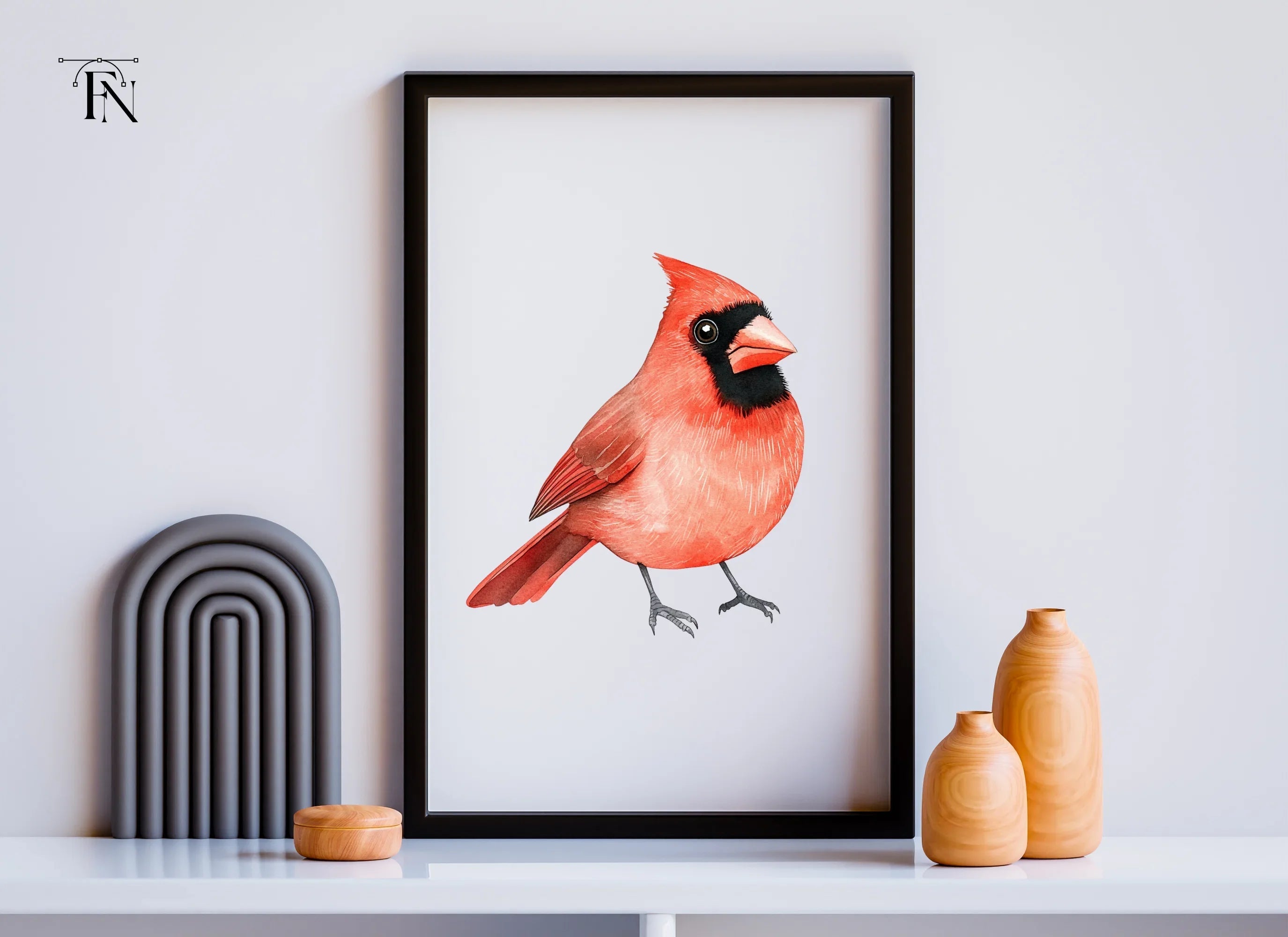 Realistic Red Cardinal Bird Clipart Bundle