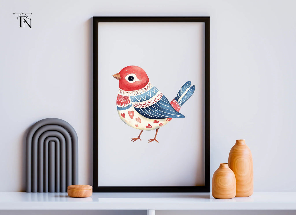 Cute Folk Bird Clipart Bundle