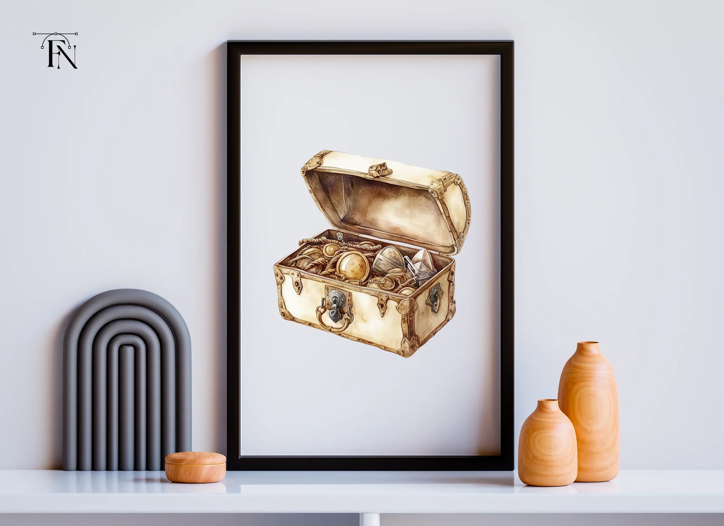 Open Treasure Chest Gold Clipart Bundle