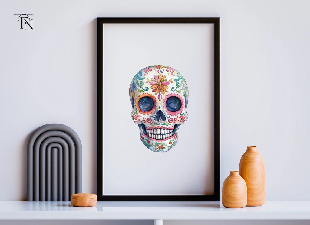 Floral Sugar Skulls Clipart Bundle