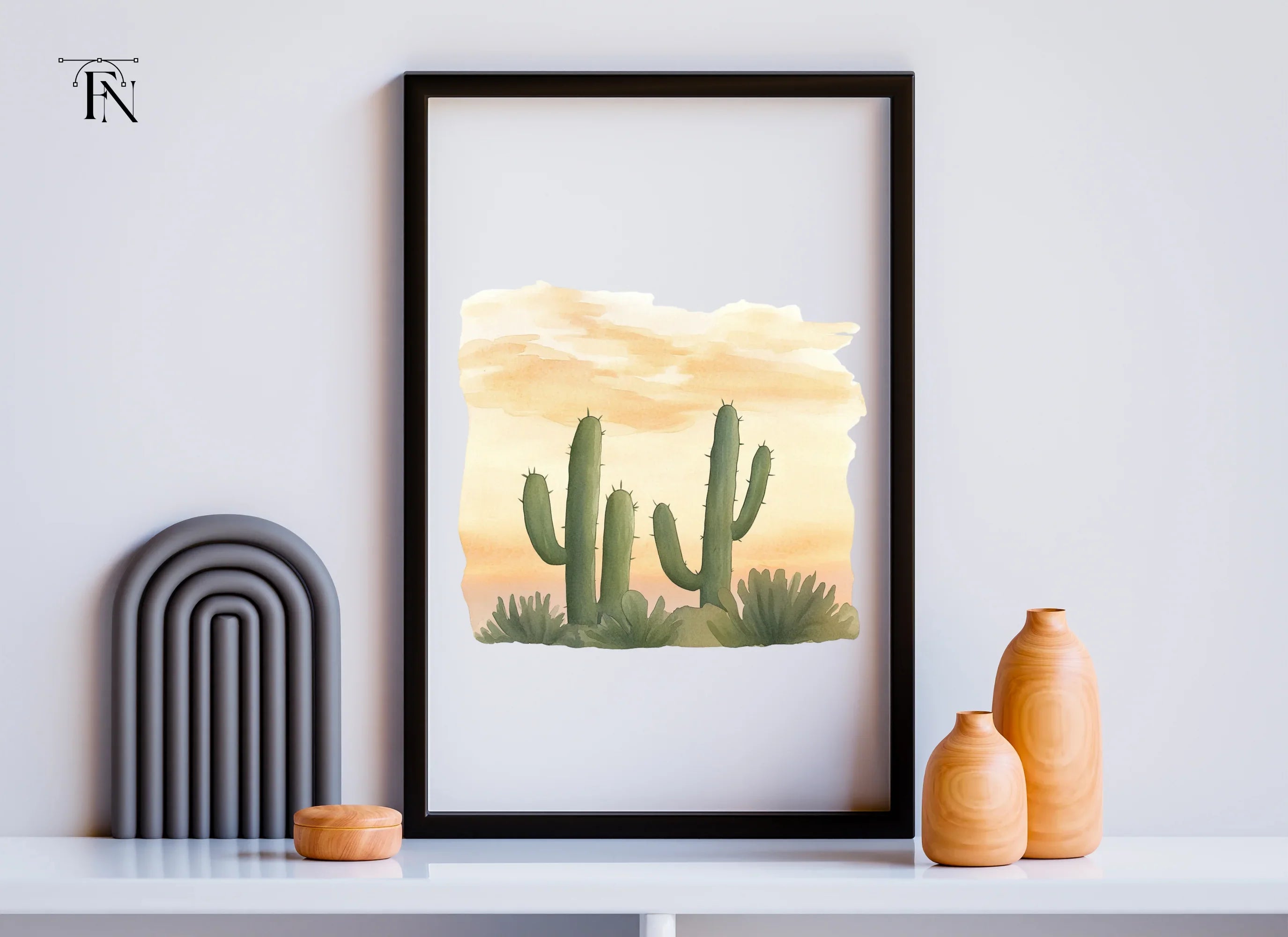 Desert Cactus Sunset Clipart Bundle