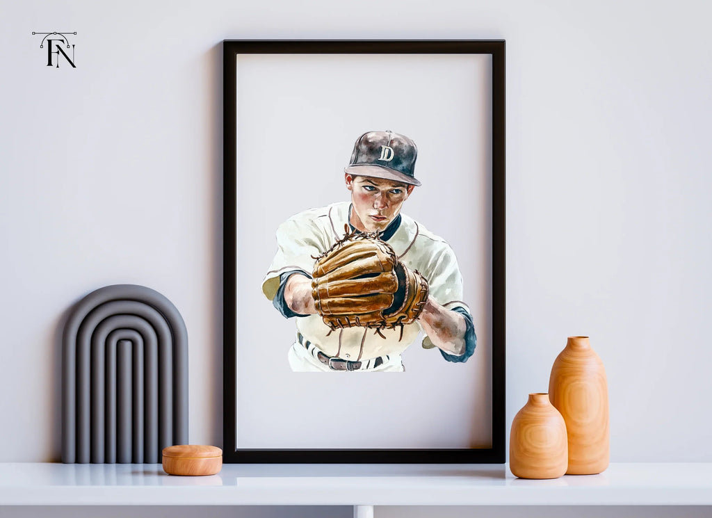 Retro Baseball Players Duo Clipart Bundle