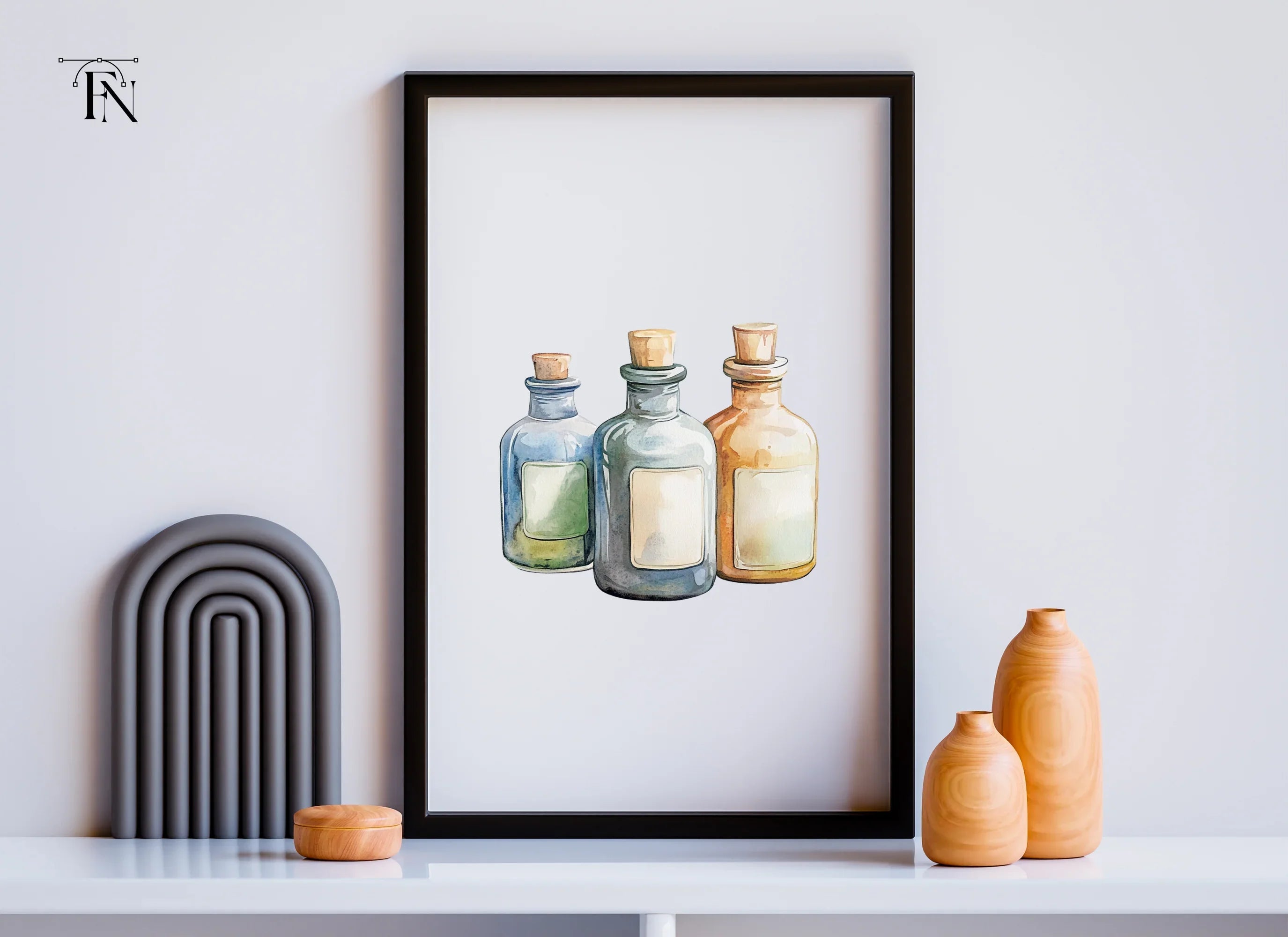 Vintage Potion Bottles Clipart Bundle