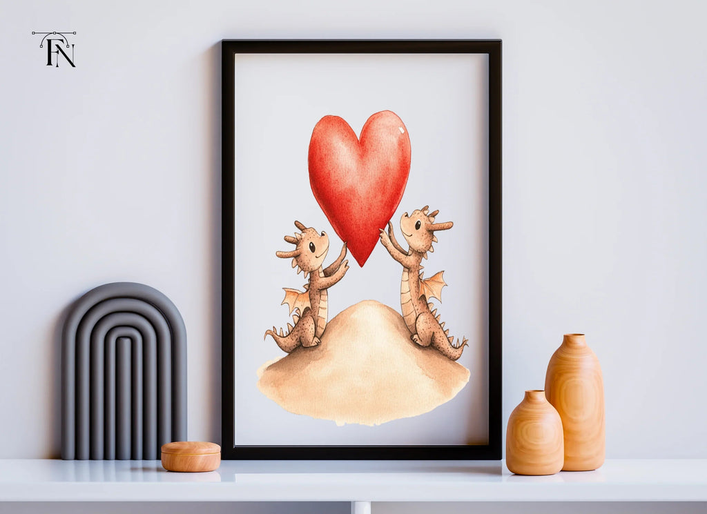 Baby Dragons with Hearts Clipart Bundle