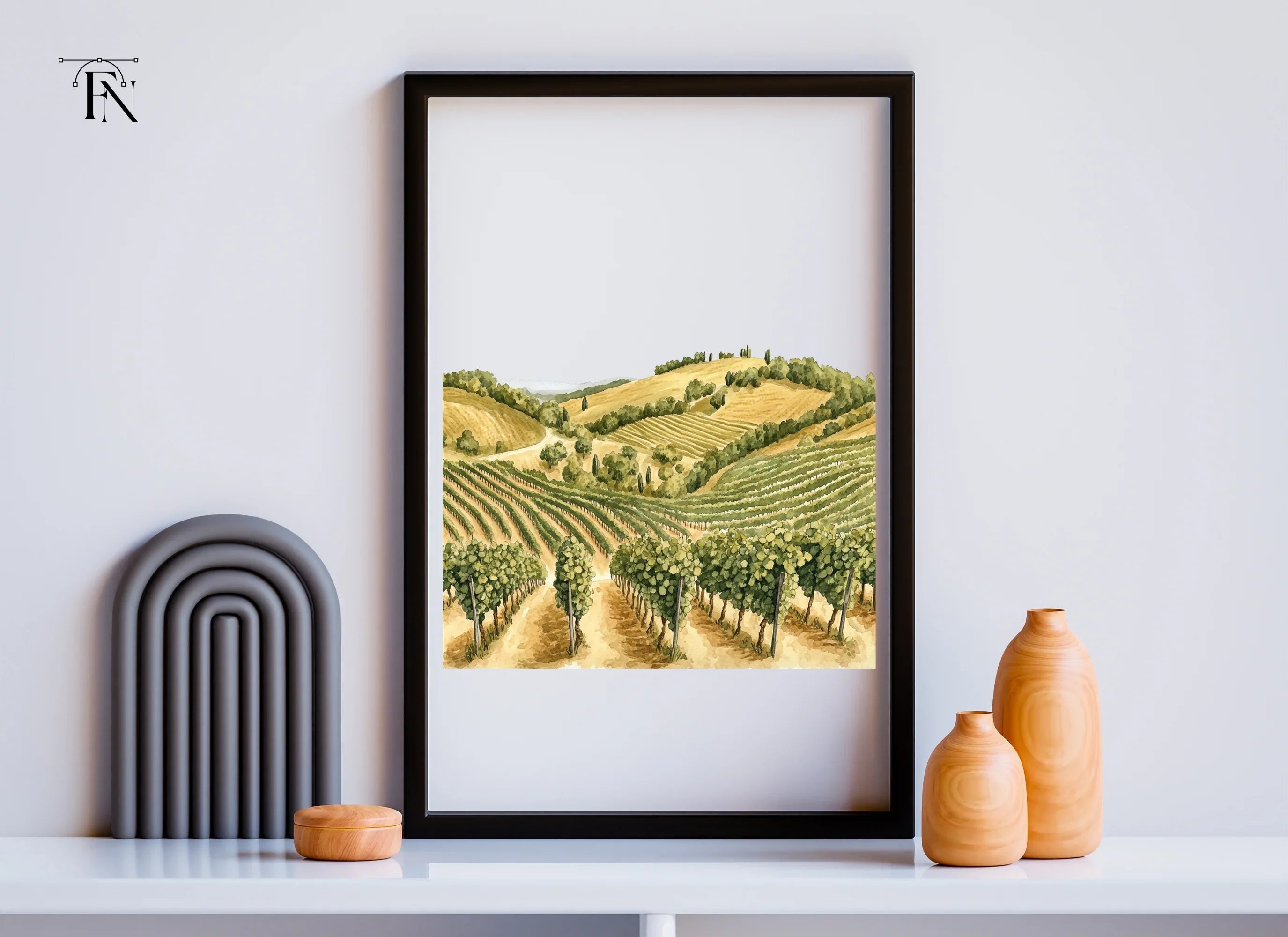 Vineyard Landscape Clipart Bundle