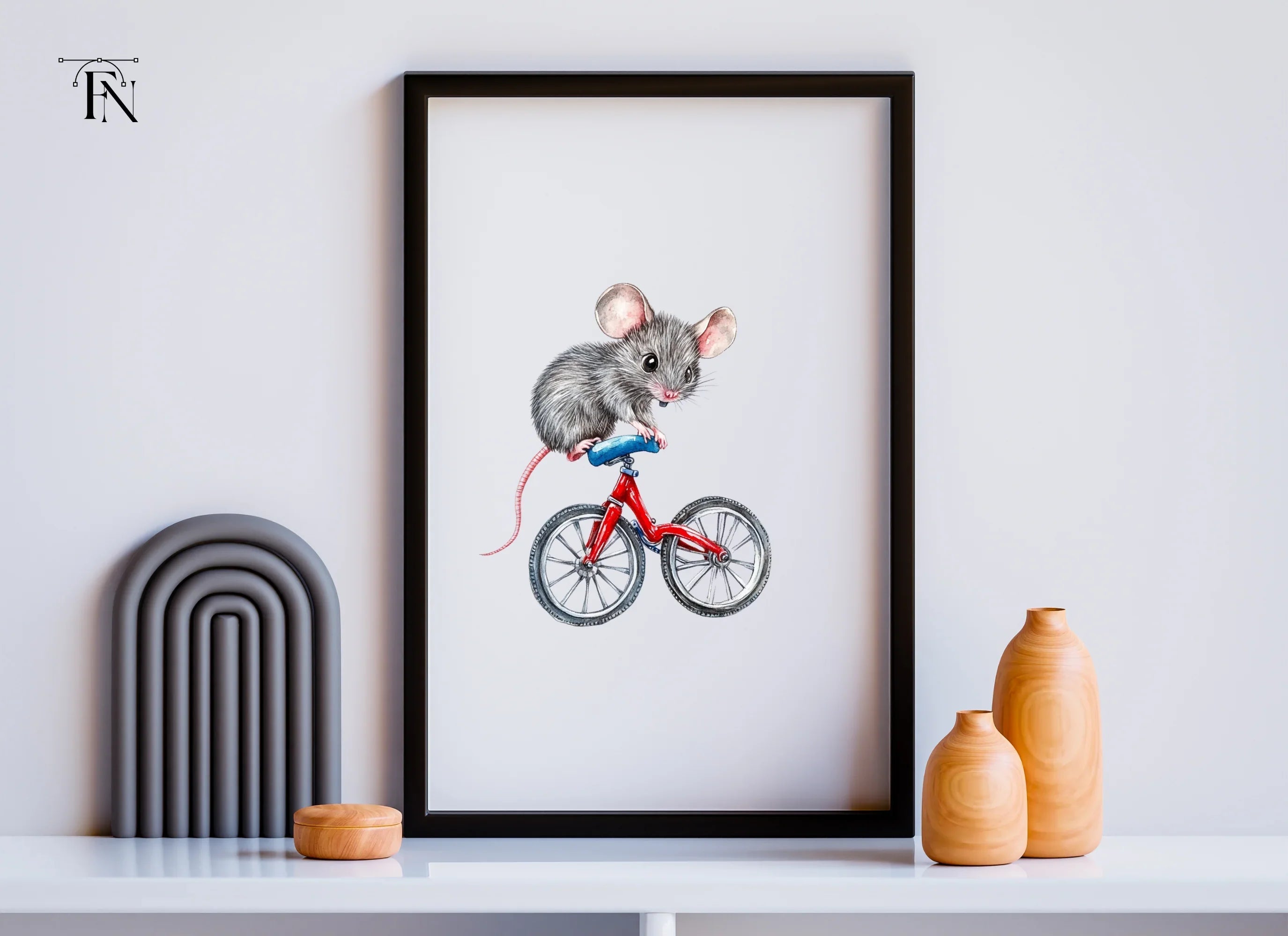 Cute Mice Riding Bikes Clipart Bundle