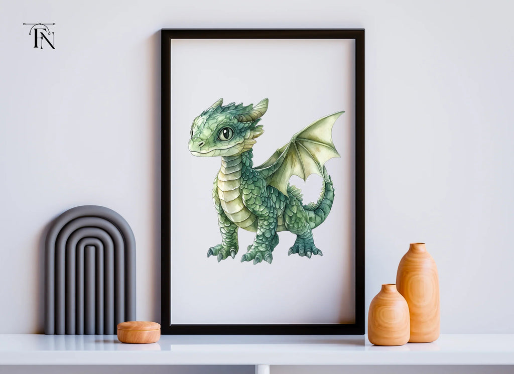 Charming Green Baby Dragon Clipart Bundle