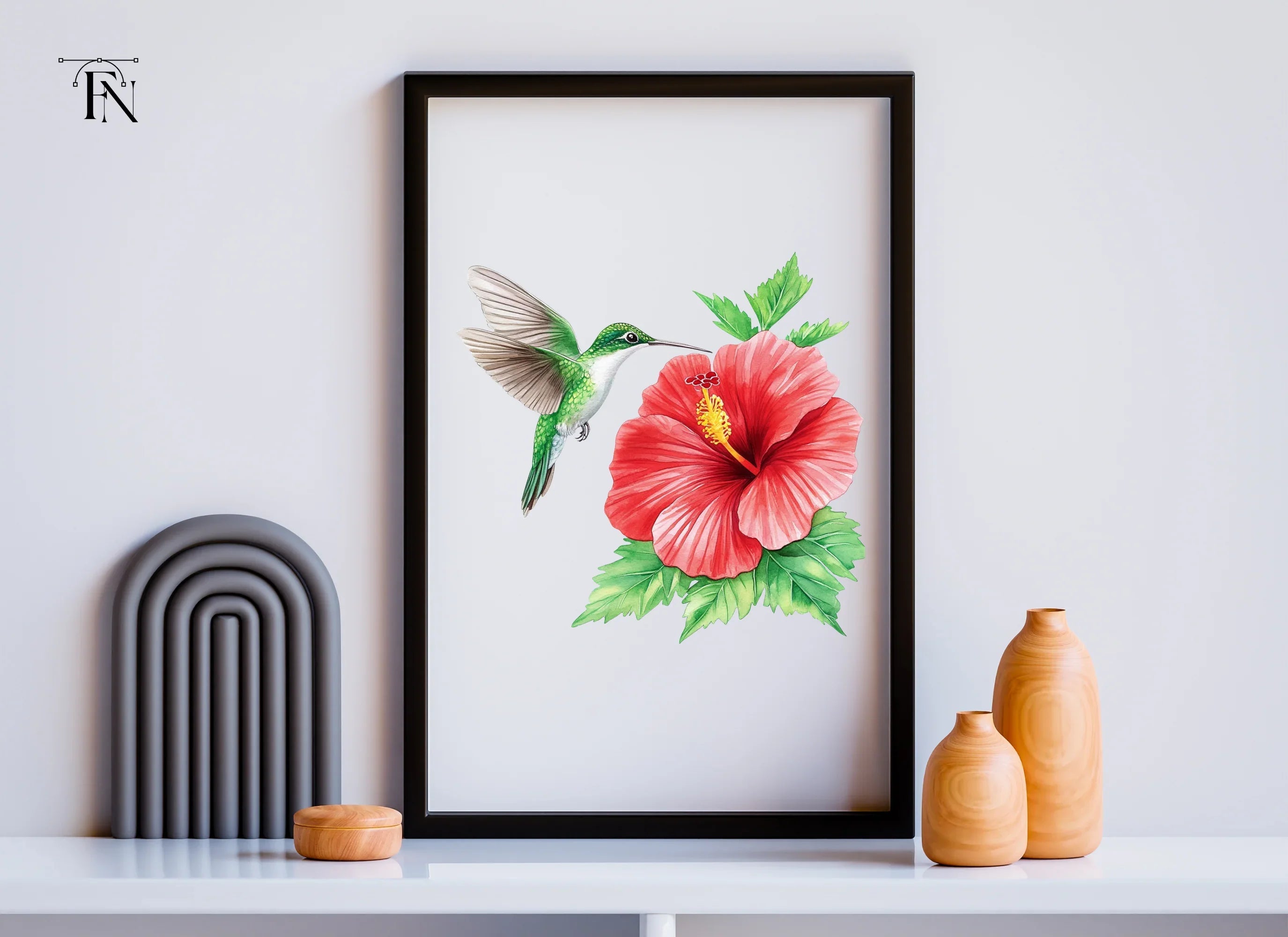 Hummingbird and Hibiscus Clipart Bundle