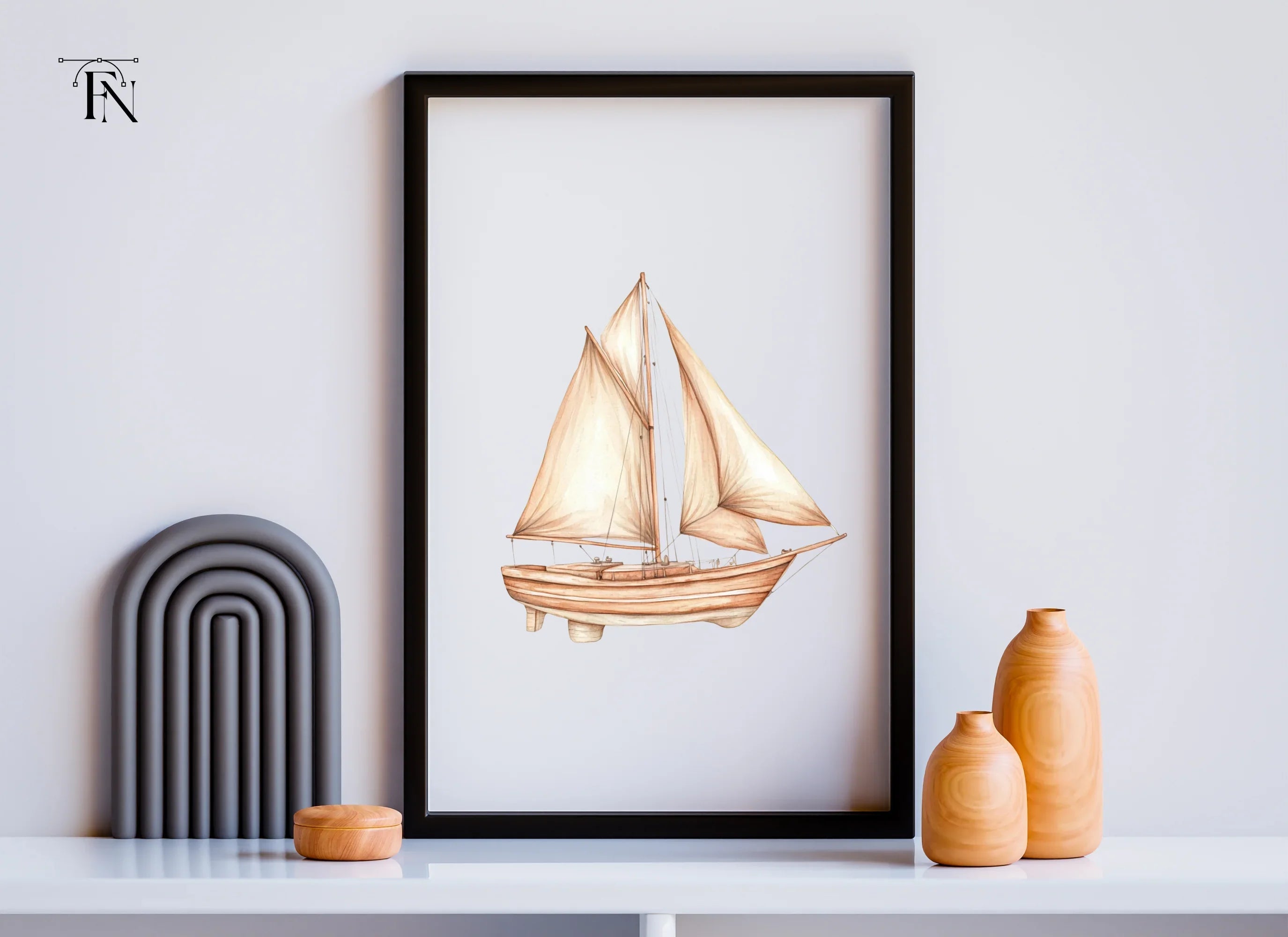 Vintage Sailboat Clipart Bundle