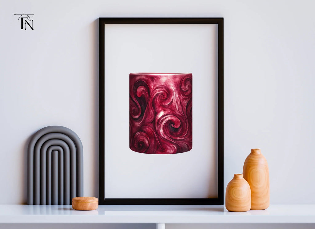 Deep Red Swirls Clipart Bundle