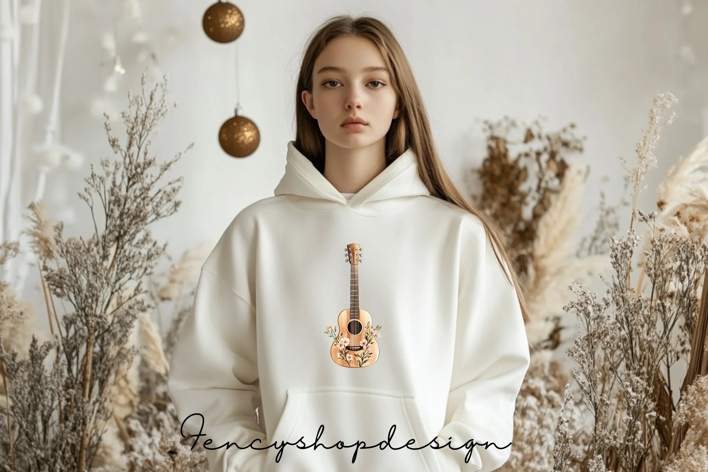 Floral Guitar Clipart Bundle