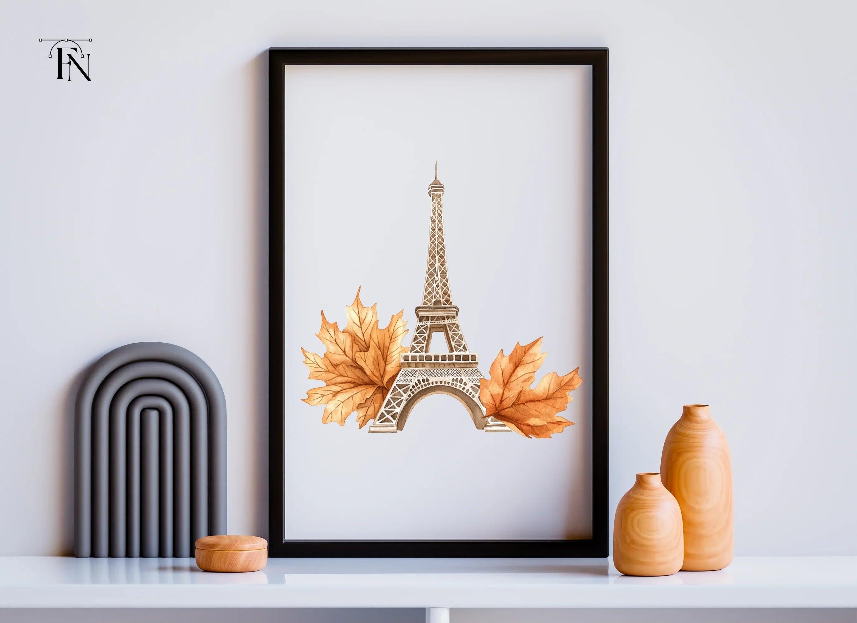 Parisian Fall Eiffel Tower Clipart Bundle