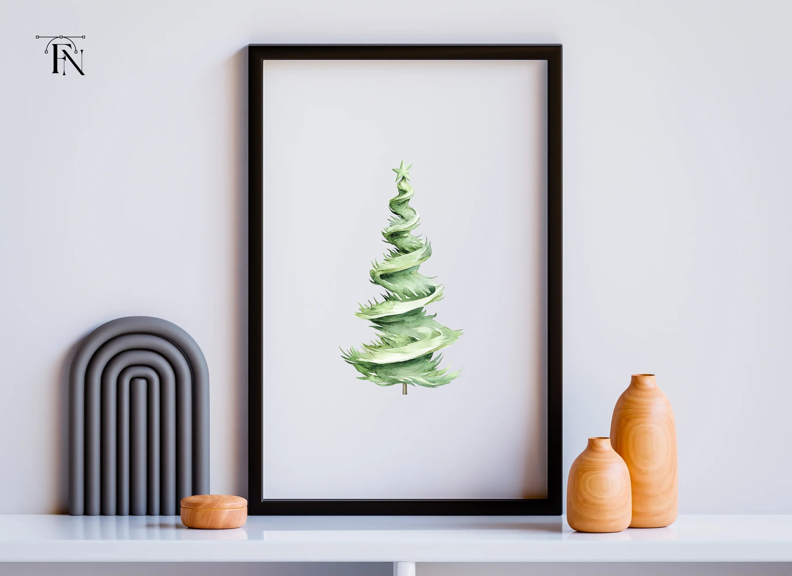 Spiral Christmas Tree Clipart Bundle