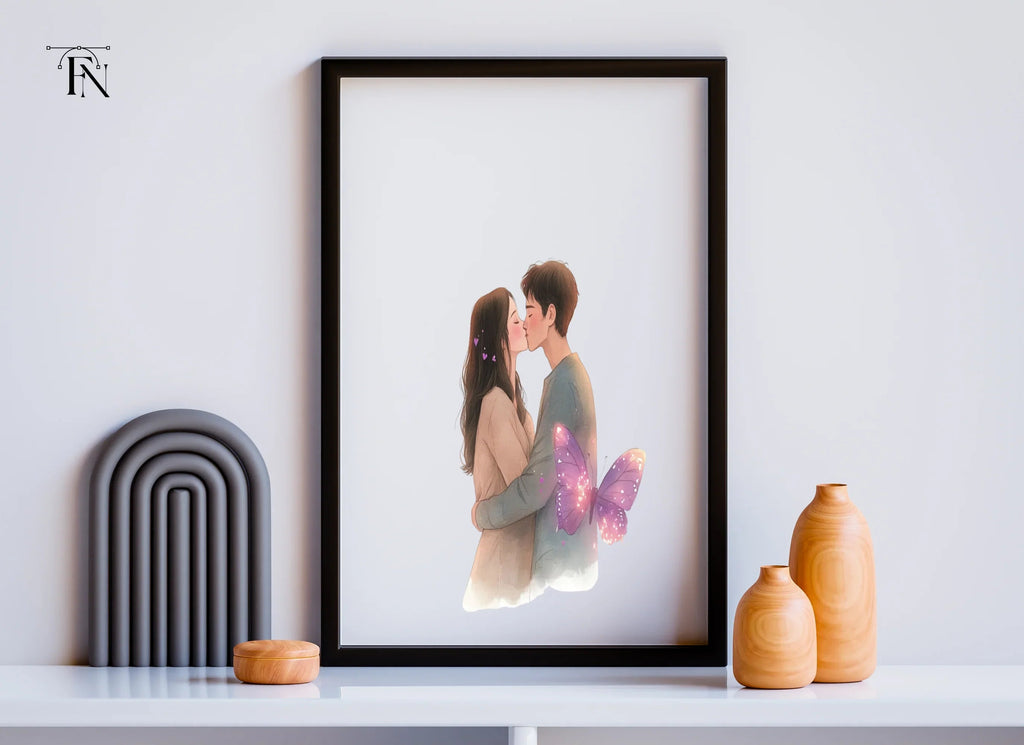 Romantic Couple Kissing Clipart Bundle