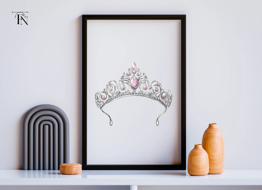 Elegant Pink Gemstone Tiara Clipart Bundle