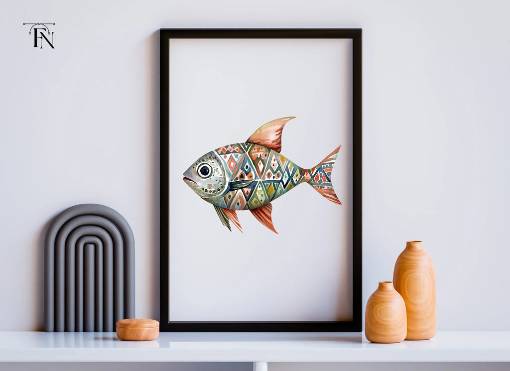 Geometric Patterned Fish Clipart Bundle