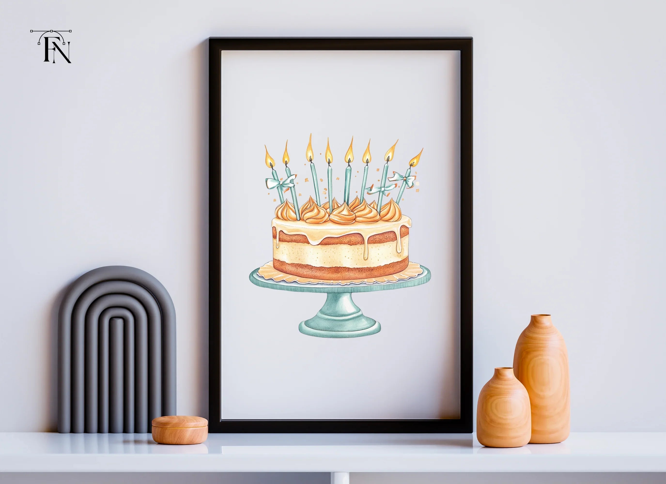 Birthday Cake with Candles Clipart Bundle