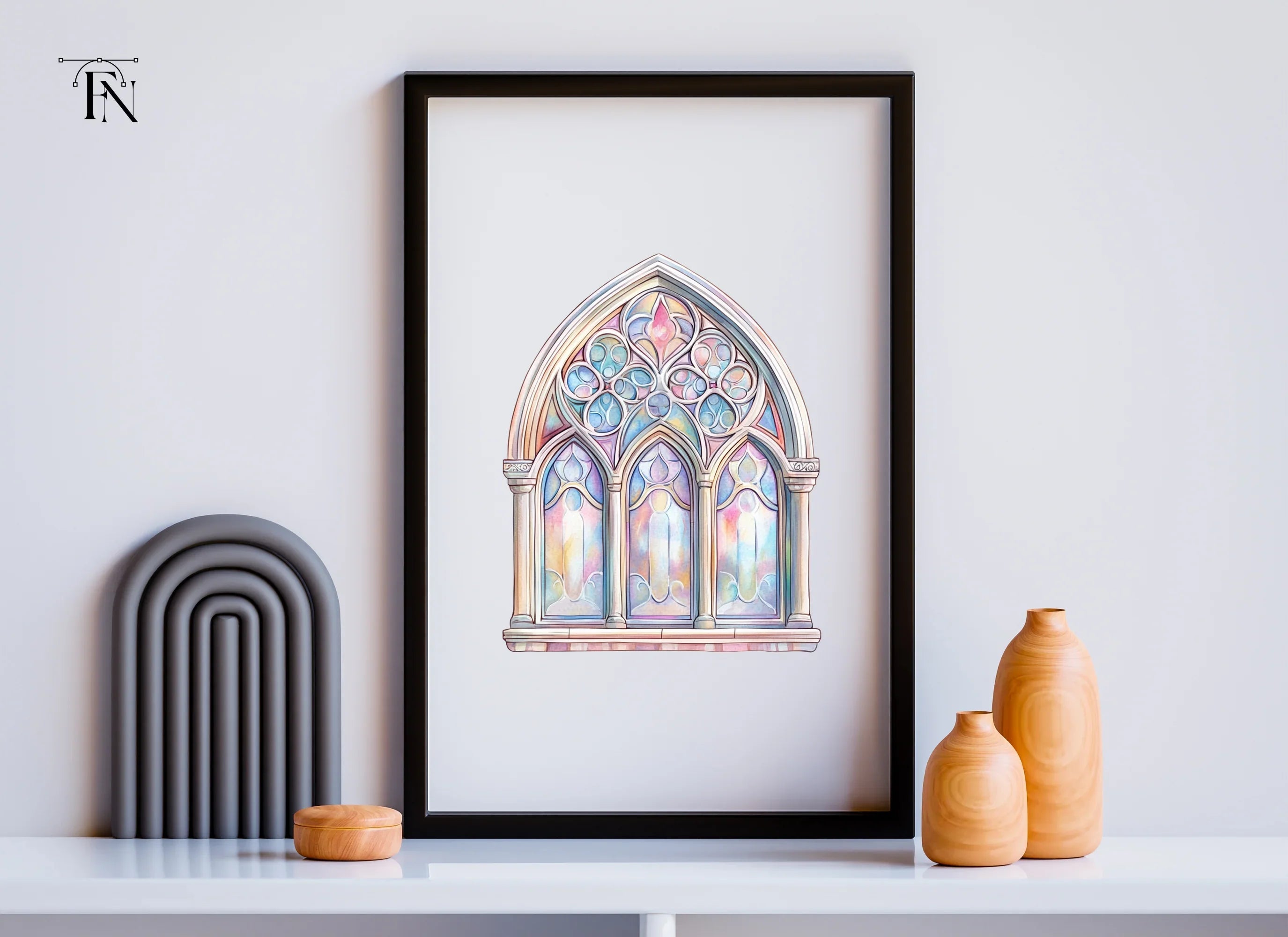 Elegant Gothic Arch Window Clipart Bundle
