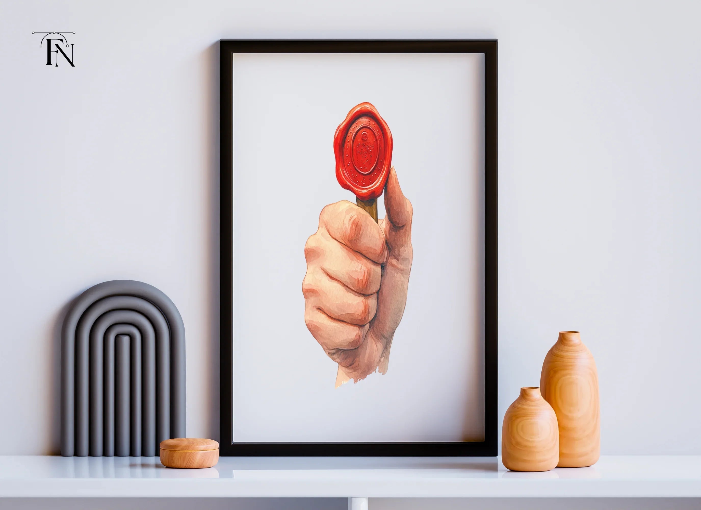 Hand Holding Wax Seal Clipart Bundle