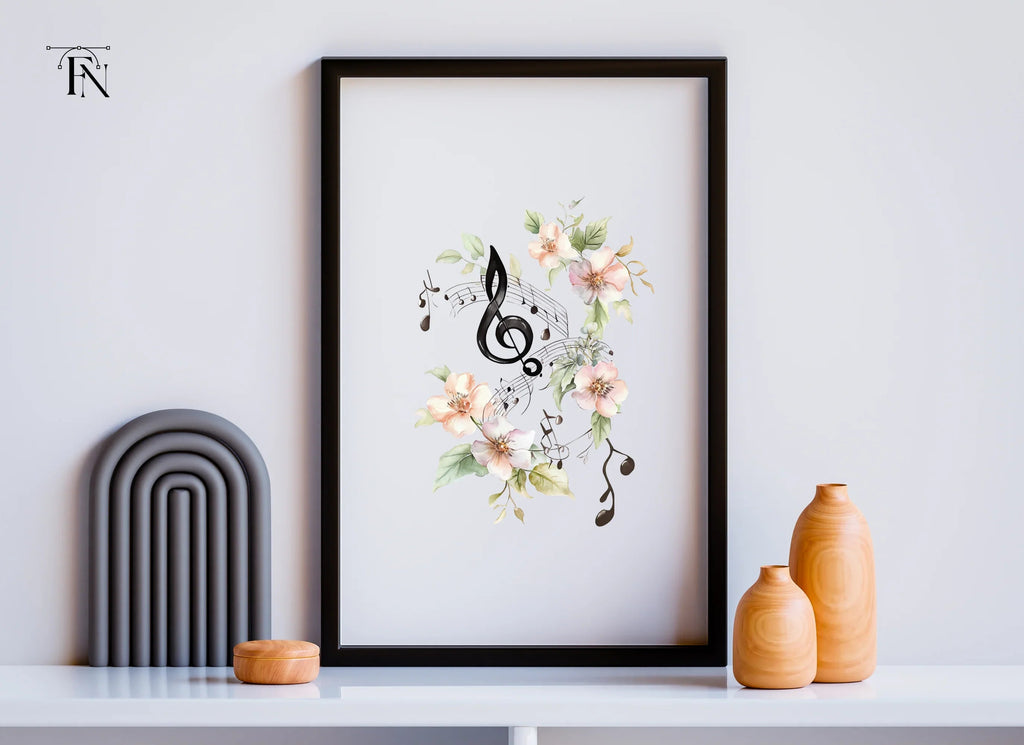 Floral Music Notes Clipart Bundle