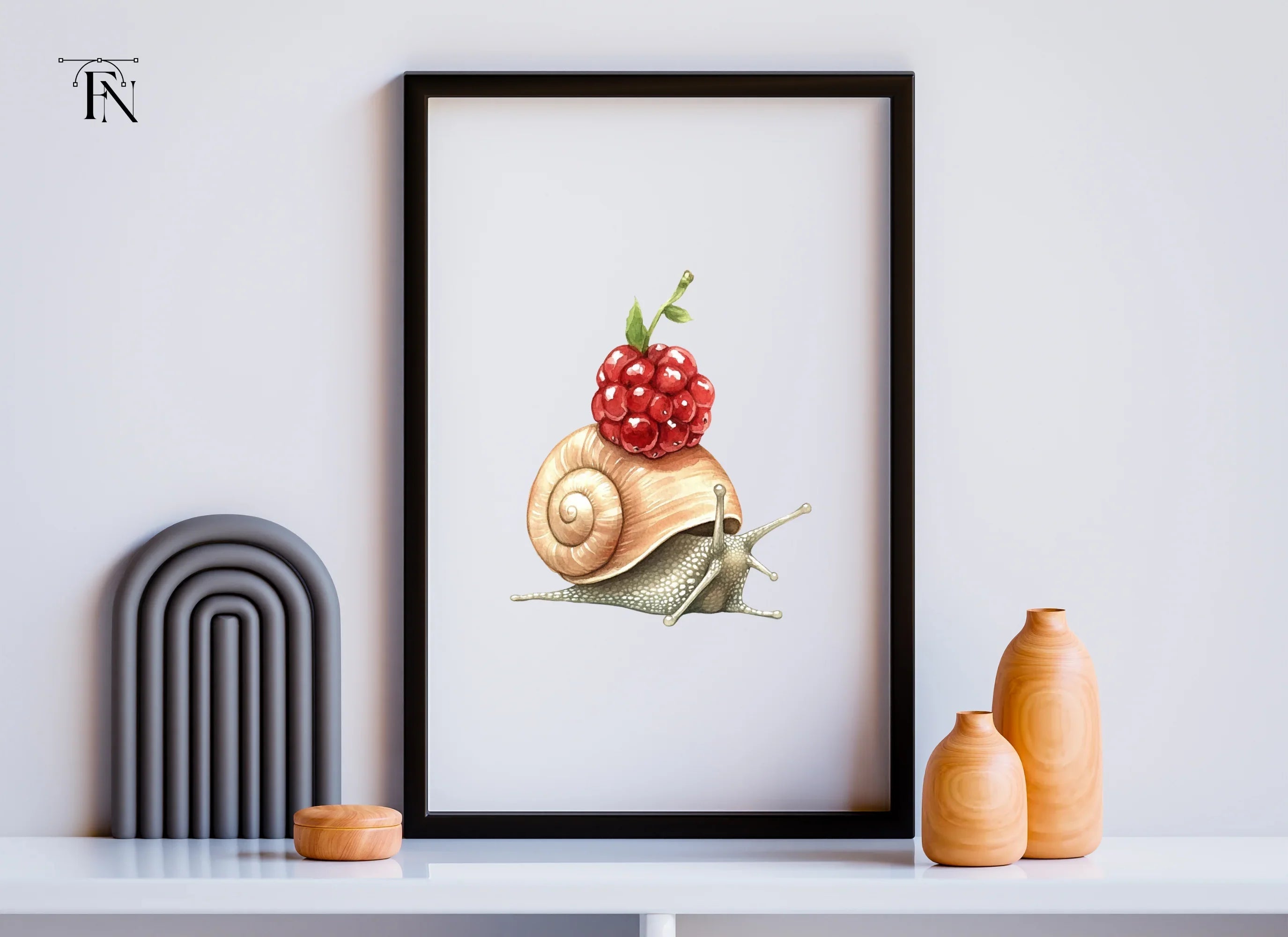 Snails Carrying Berries Clipart Bundle
