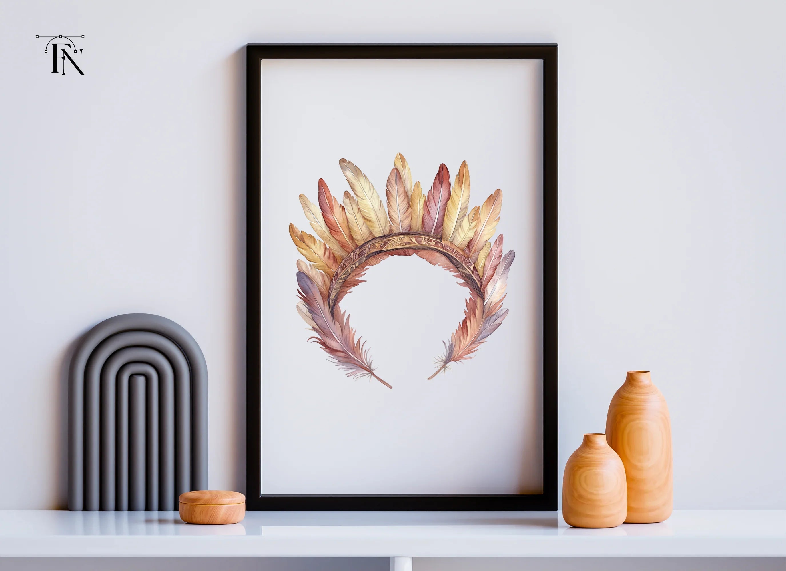 Feather Headdress Clipart Bundle