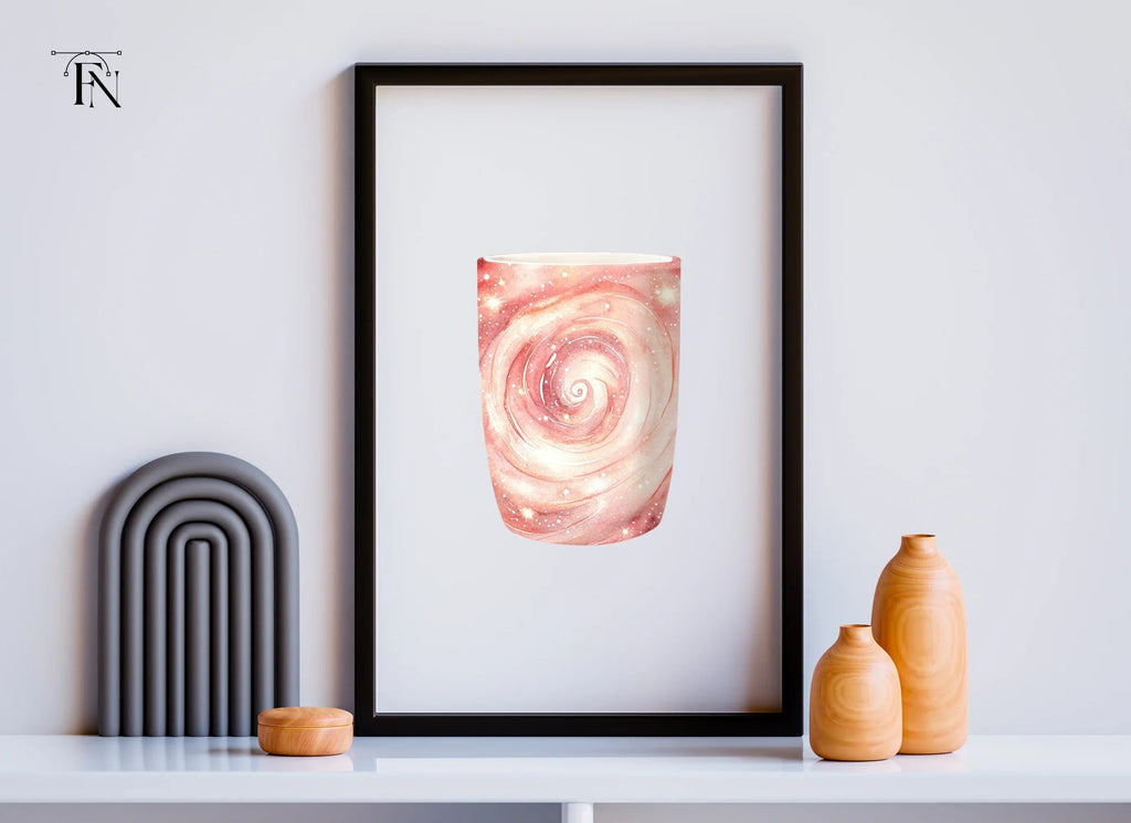 Rose Gold Galaxy Swirl Clipart Bundle