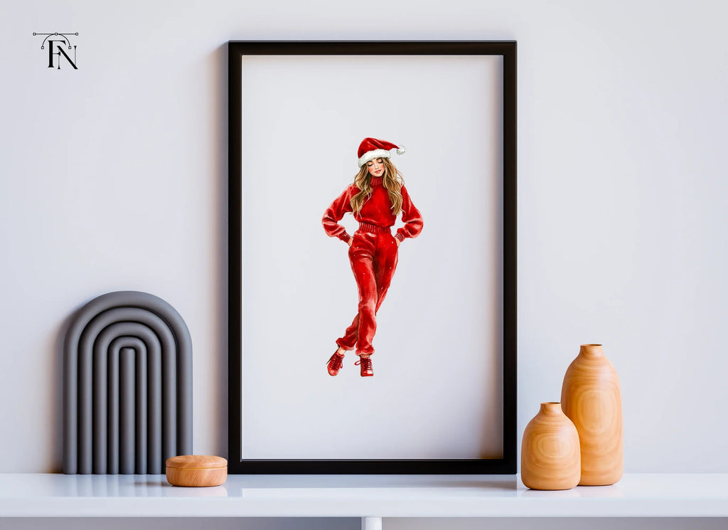 Stylish Christmas Girl Clipart Bundle