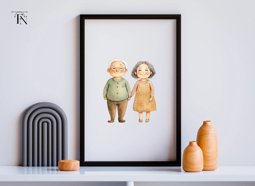 Diverse Elderly Couples Clipart Bundle