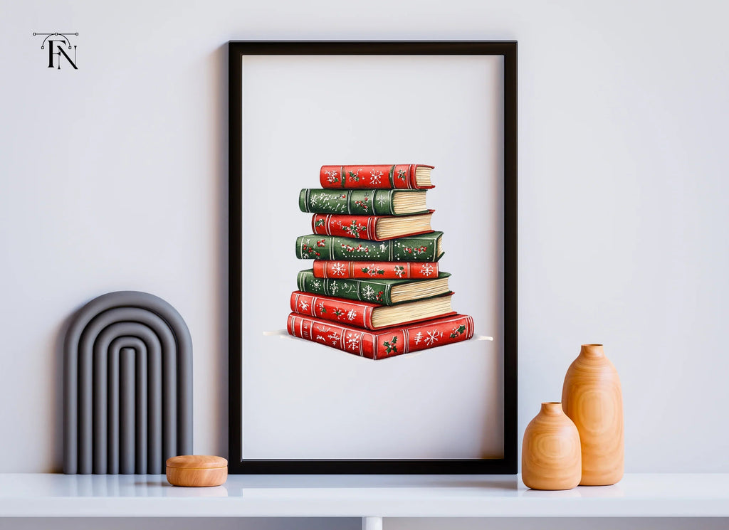 Christmas Holiday Books Stack Clipart Bundle