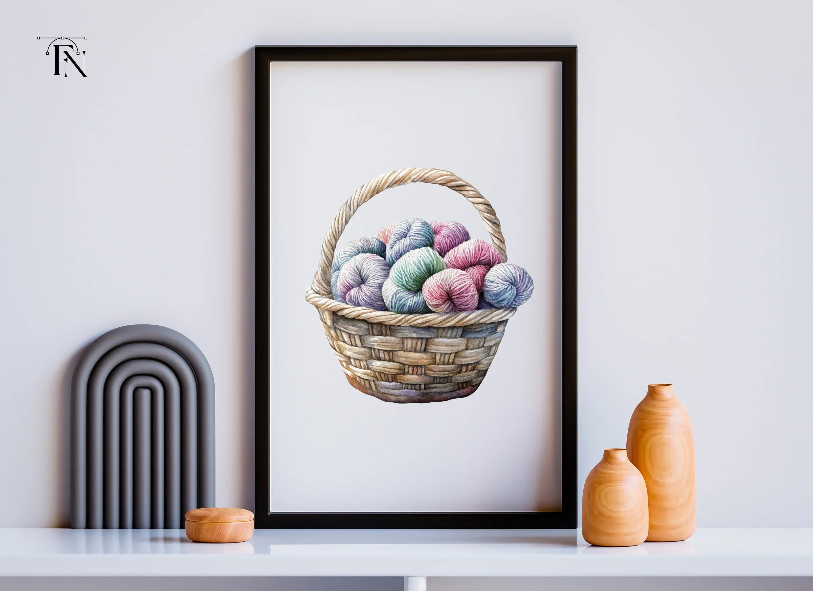 Yarn Baskets Clipart Bundle