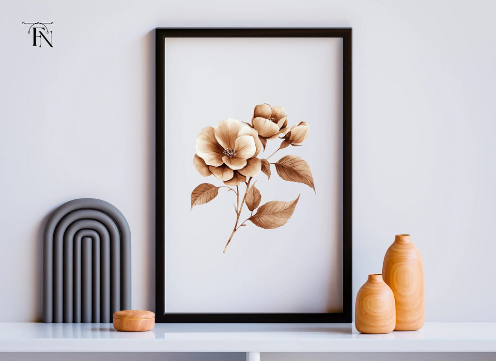 Elegant Sepia Floral Clipart Bundle