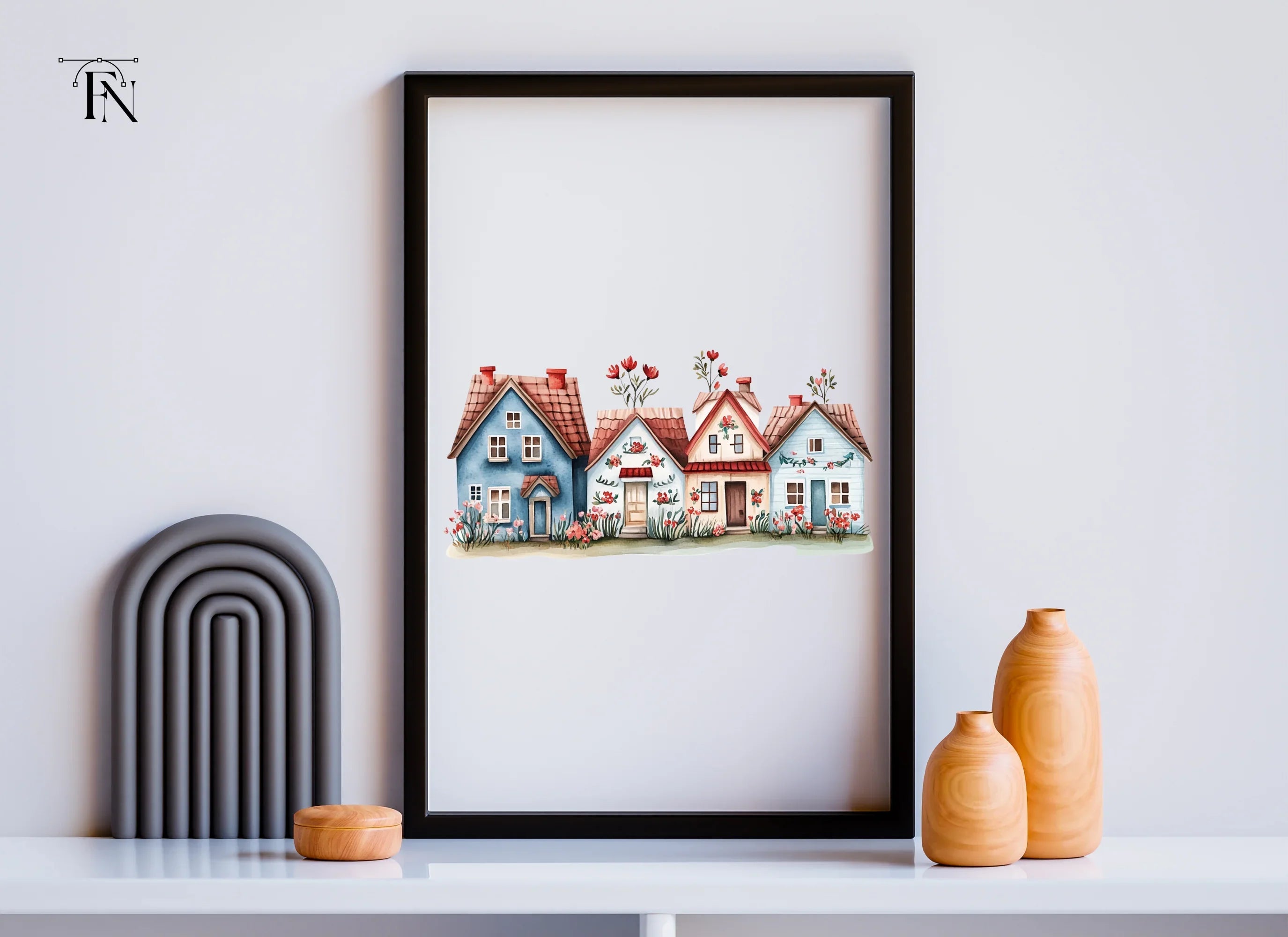 Cozy Village Houses Clipart Bundle