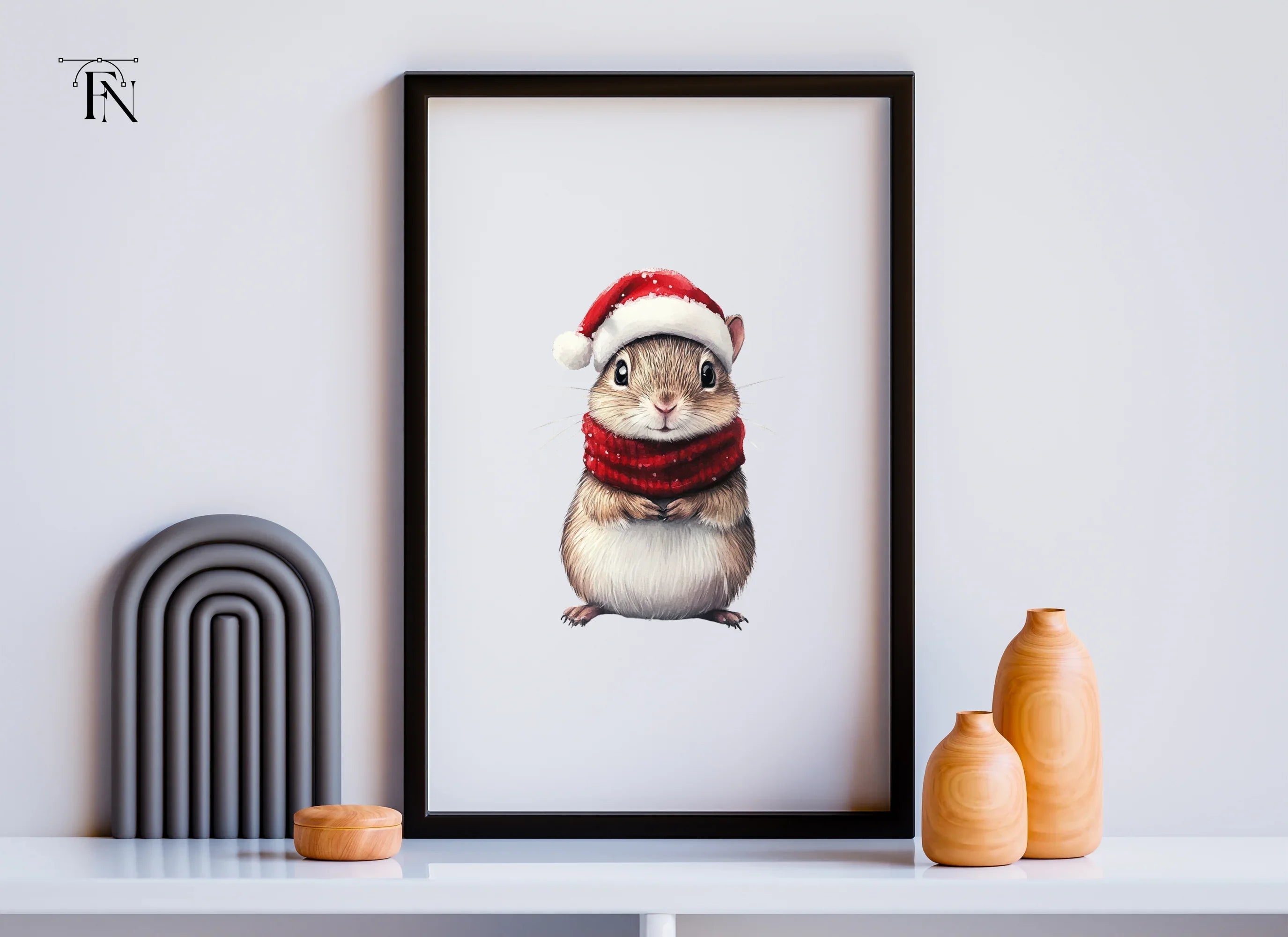 Cute Christmas Hamster Clipart Bundle