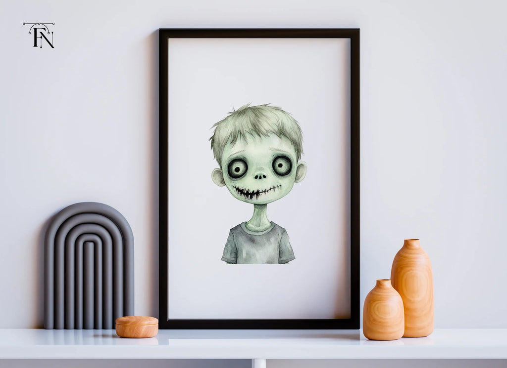 Cute Undead Kids Halloween Clipart Bundle
