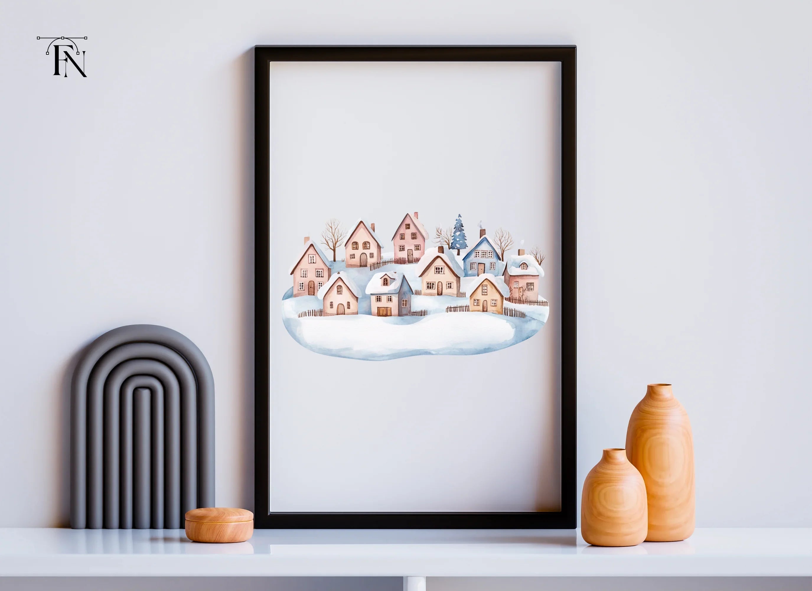 Charming Winter Town Clipart Bundle