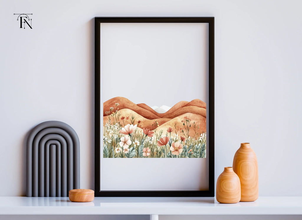 Boho Wildflower Landscape Clipart Bundle