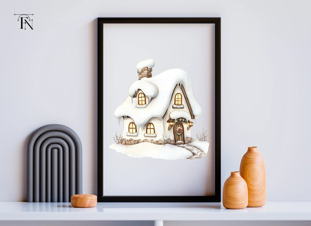 Cozy Winter Cottage Clipart Bundle