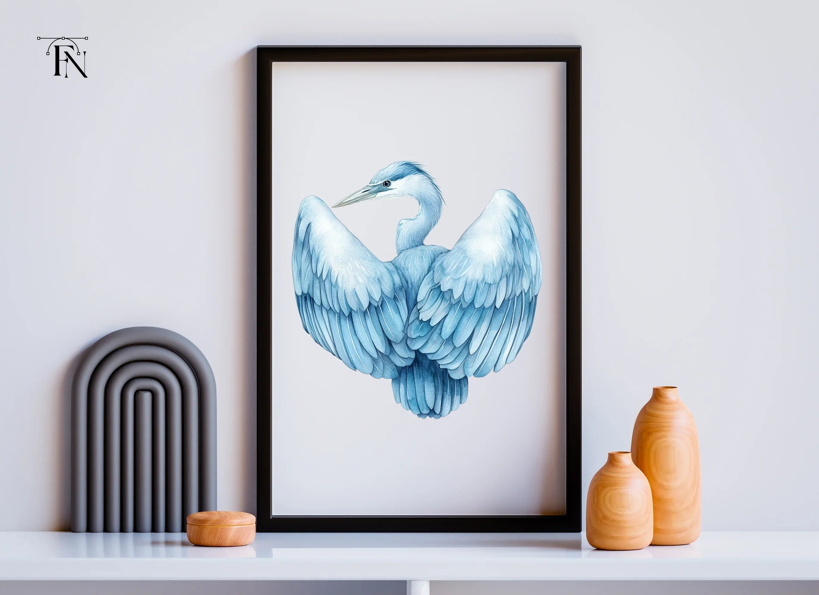 Graceful Blue Heron Clipart Bundle