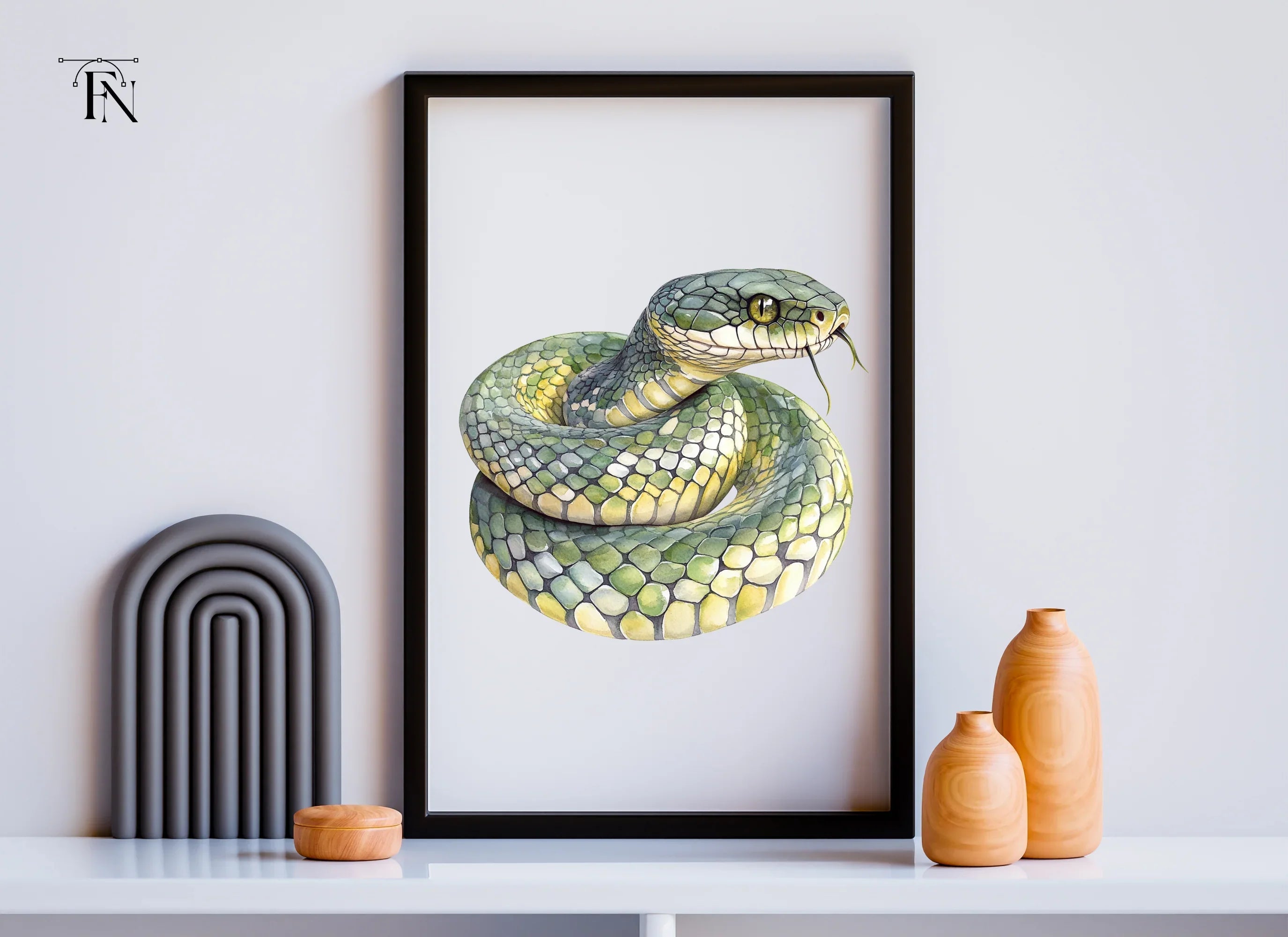 Vibrant Green Snake Clipart Bundle