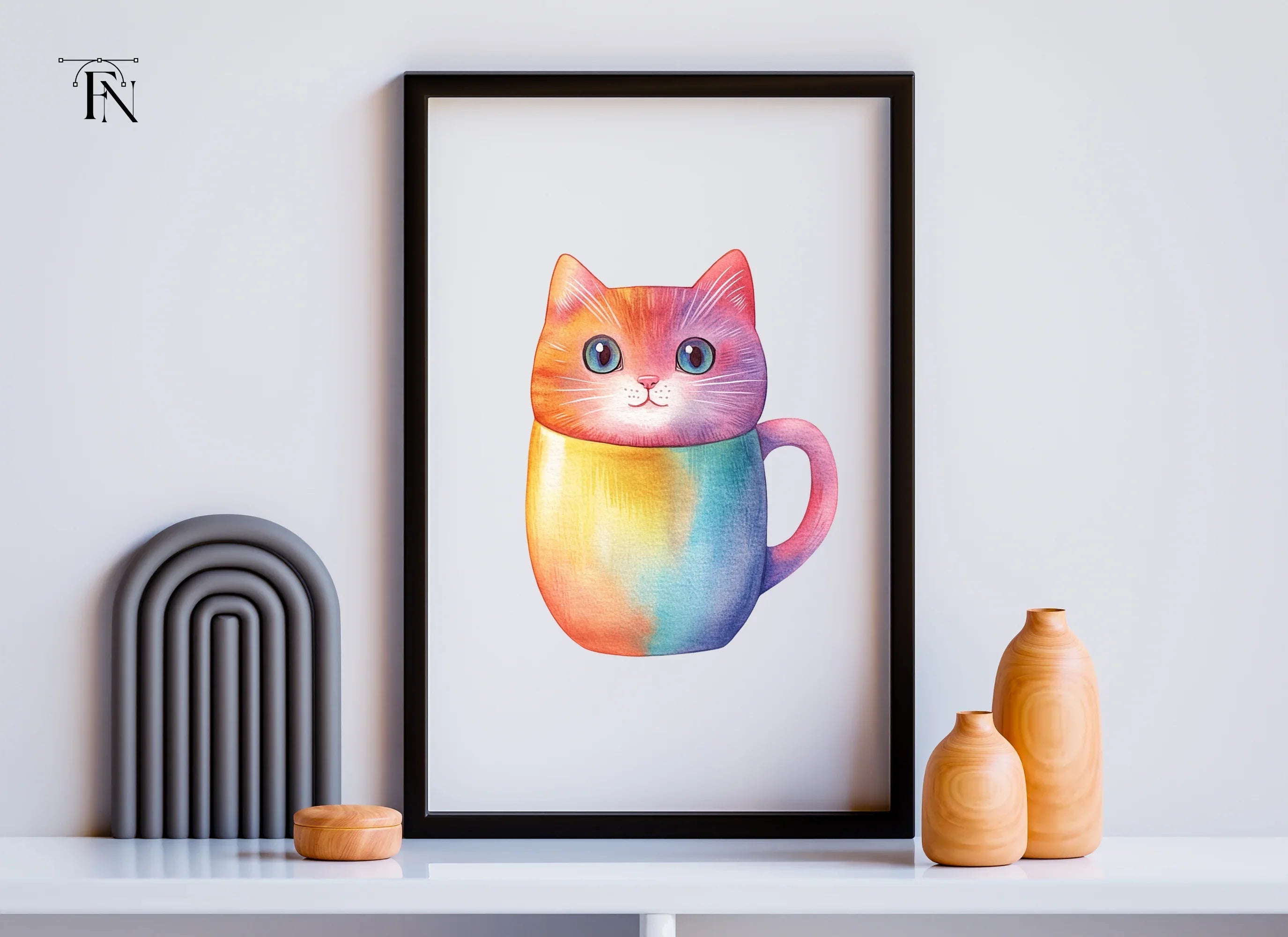 Vibrant Rainbow Cat Clipart Bundle