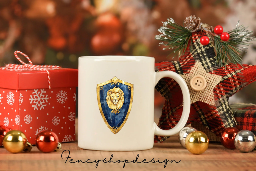 Regal Lion Crests Shields Clipart Bundle