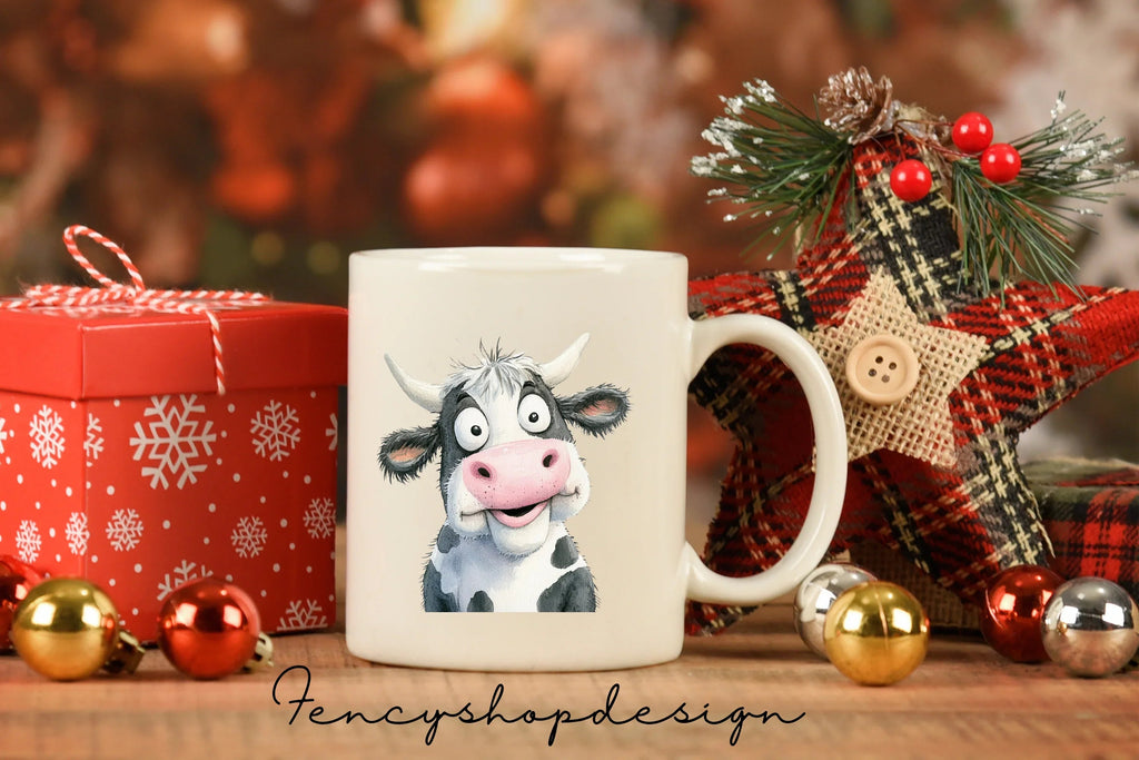 Adorable Farm Animal Cow Clipart Bundle